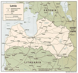 Political map of Latvia.