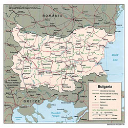 Detailed political and administrative map of Bulgaria.