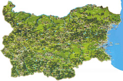 Detailed tourist map of Bulgaria.