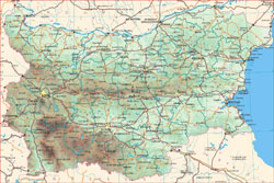 Road map of Bulgaria.