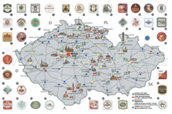 Detailed beer map of Czech Republic.