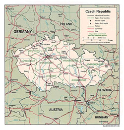 Detailed political and administrative map of Czech Republic.