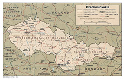 Old political map of Czechoslovakia.