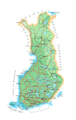 Road map of Finland.