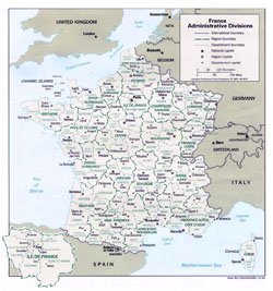 Administrative map of France.