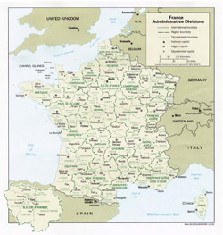 France administrative map.