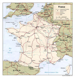 Political map of France.