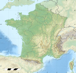 Relief map of France.