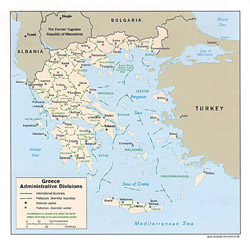 Administrative map of Greece.