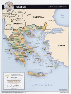 Detailed administrative map of Greece.