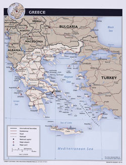 Detailed political map of Greece.