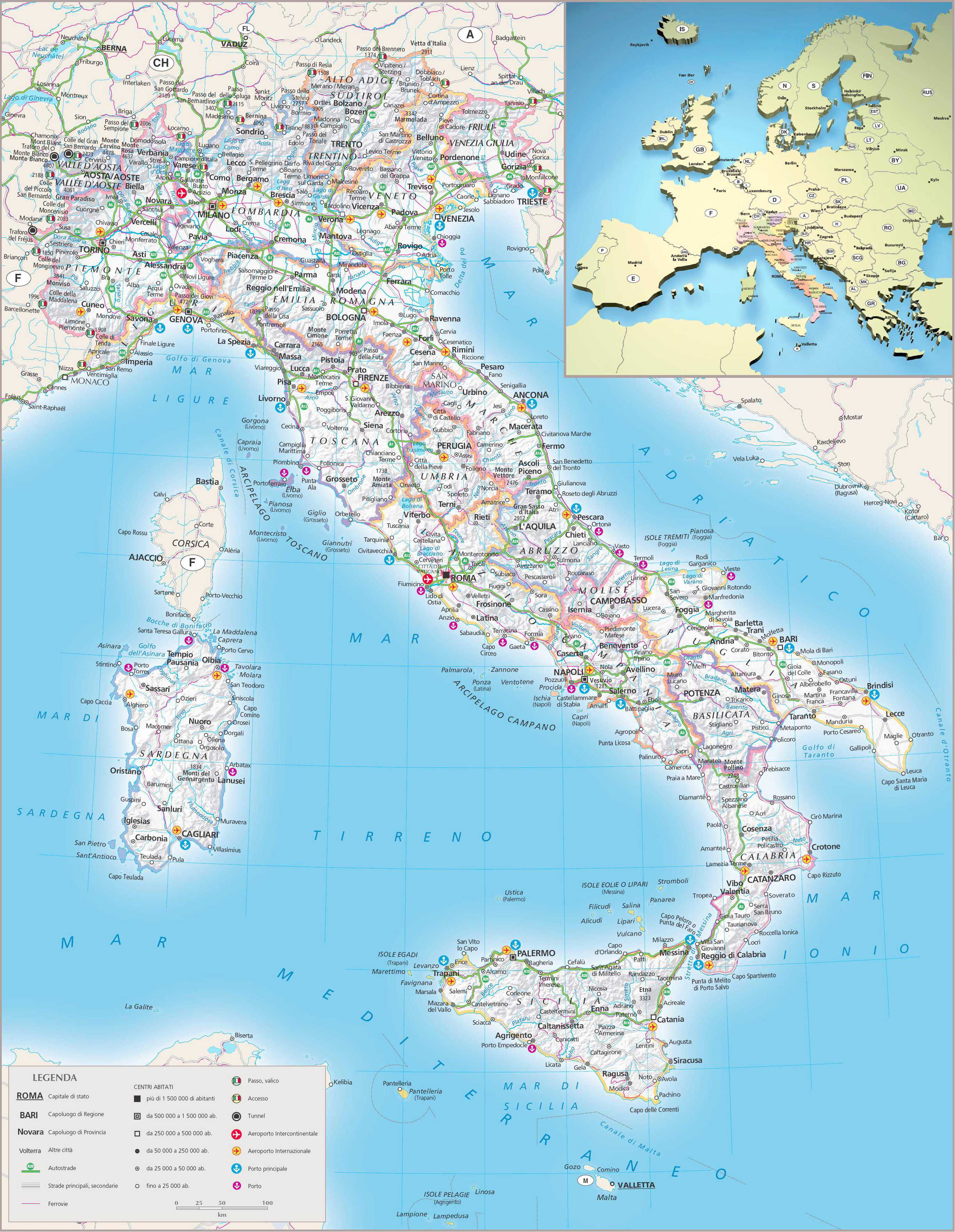 Map Italy Cities