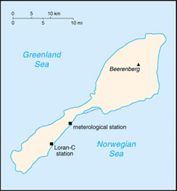 Small map of Jan Mayen island.