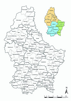 Сircuit administrative map of Luxembourg.