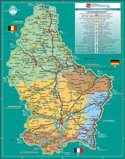 Travel map of Luxembourg.