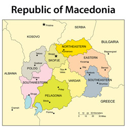 Small administrative map of Macedonia.