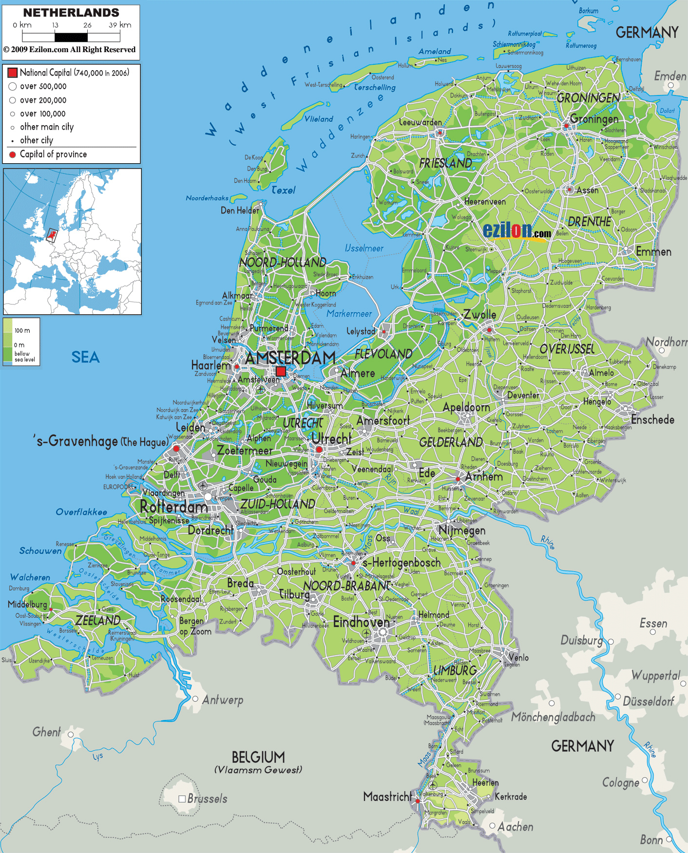 Maps Of Holland Detailed Map Of Holland In English Tourist Map Of The Netherlands Road Map