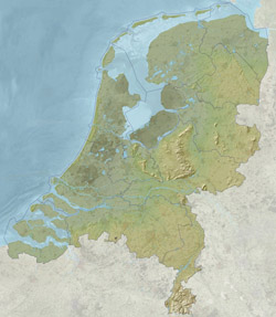 Detailed relief map of Netherlands.