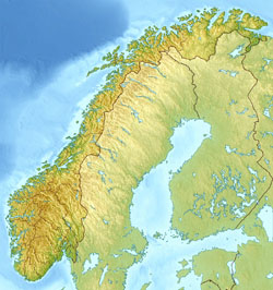 Relief map of Norway.
