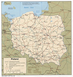 Political and administrative map of Poland.
