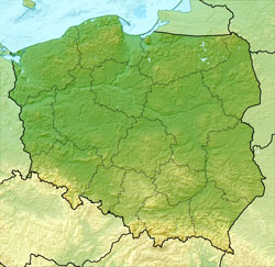 Relief map of Poland.
