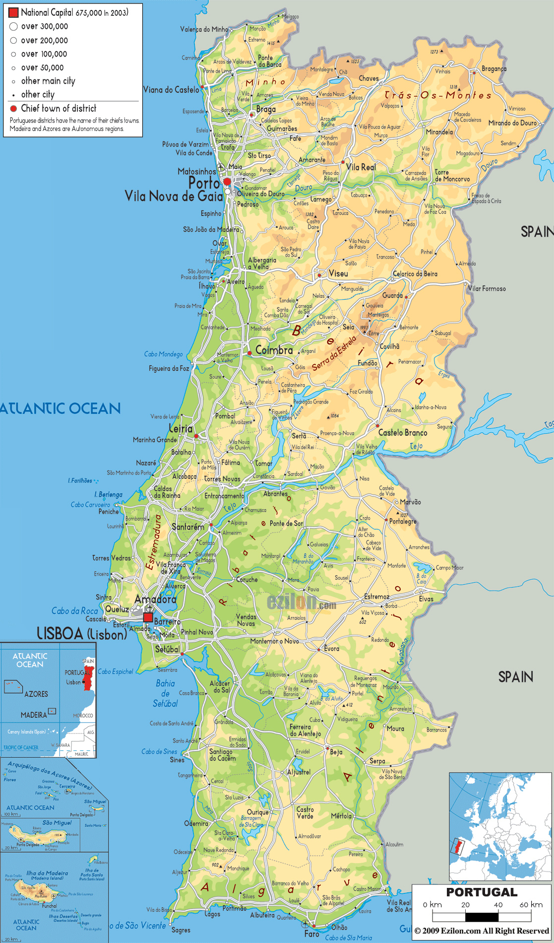 Maps of Portugal Detailed map of Portugal in English Tourist map of