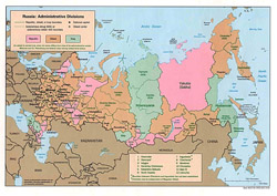 Administrative map of Russia.