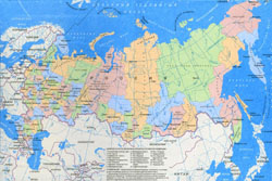 Detailed regions map of Russia.