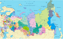 Regions map of Russia.