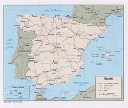Political map of Spain.