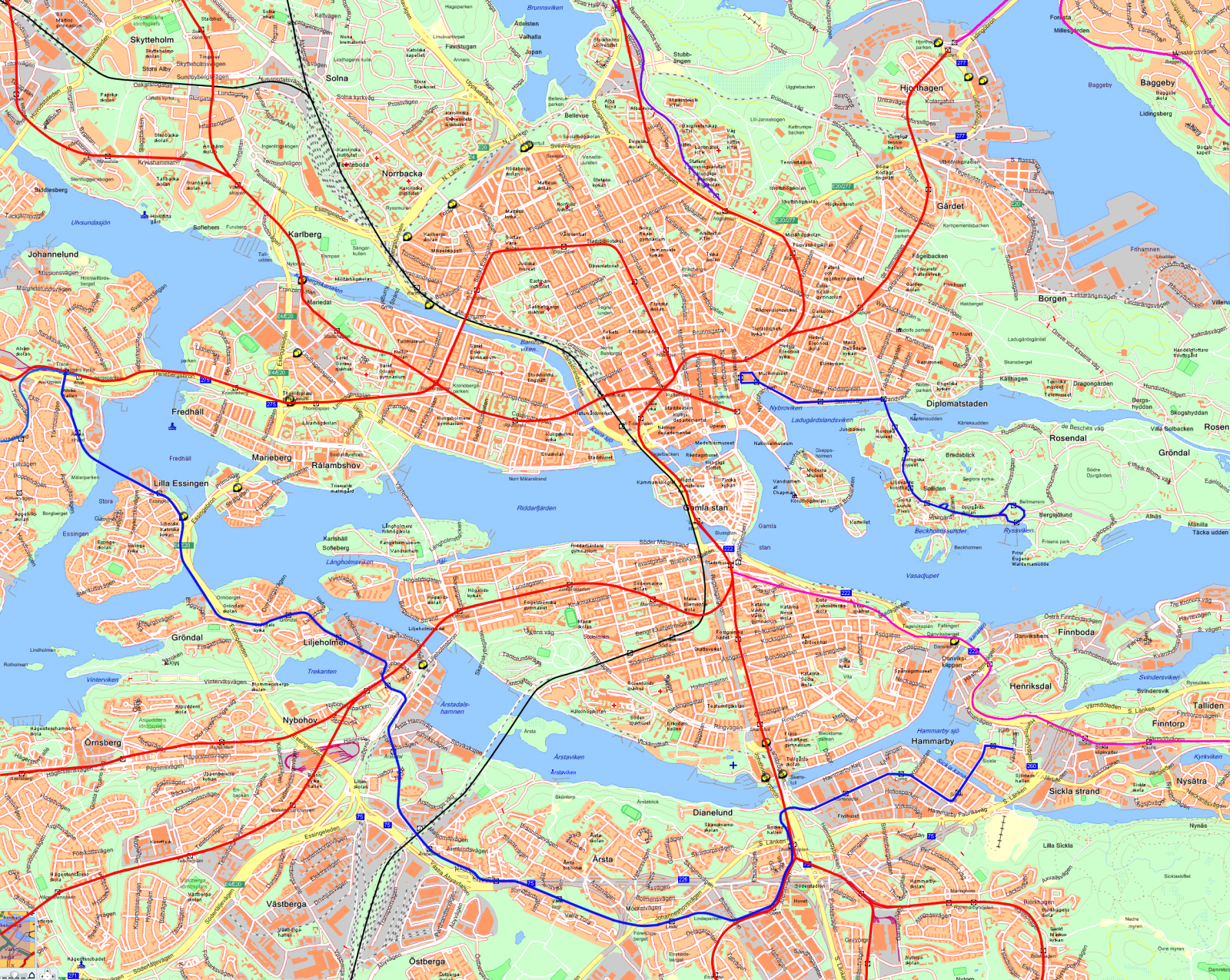 Maps Of Stockholm Detailed Map Of Stockholm In English Maps Of Stockholm Sweden Tourist 