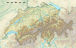 Relief map of Switzerland.