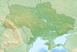 Detailed relief map of Ukraine.