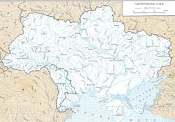 Rivers map of Ukraine in Ukrainian.