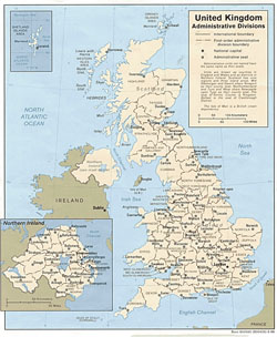 Administrative map United Kingdom.