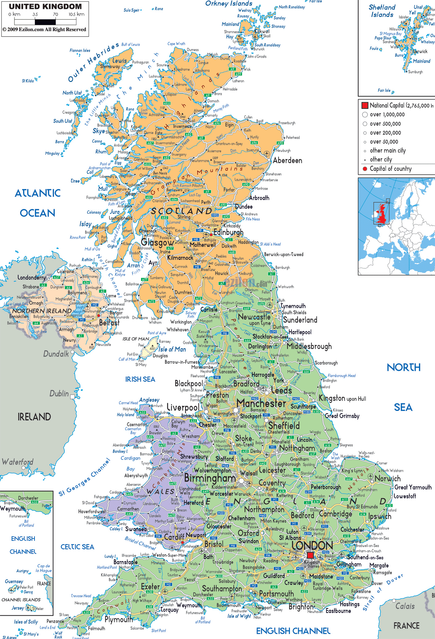 Free Printable Map Of Uk Towns And Cities