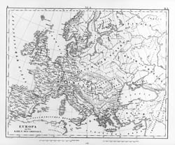 Large detailed old map of Europe - 1851.