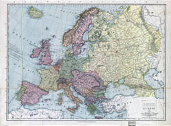 Large detailed old political map of Europe - 1912.