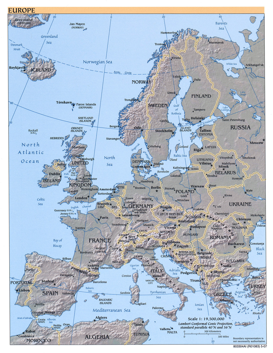 Map of Europe (Countries and Cities) - GIS Geography